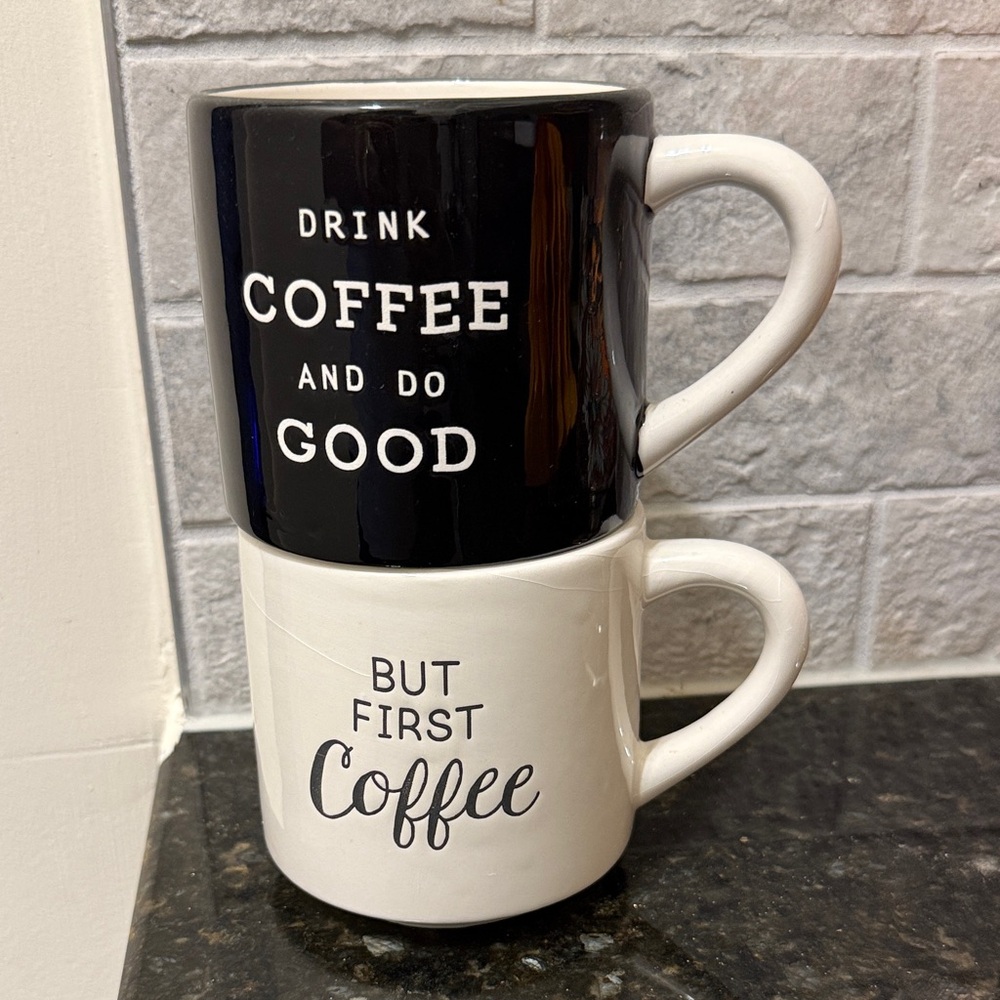 Target Black and White Coffee Mug Duo
